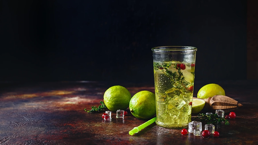 Sophisticated Mocktail Glass with Fresh Garnish