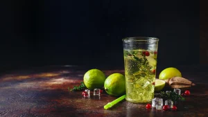 Sophisticated Mocktail Glass with Fresh Garnish