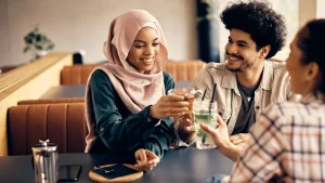 Muslim-friendly mocktail served in a glass